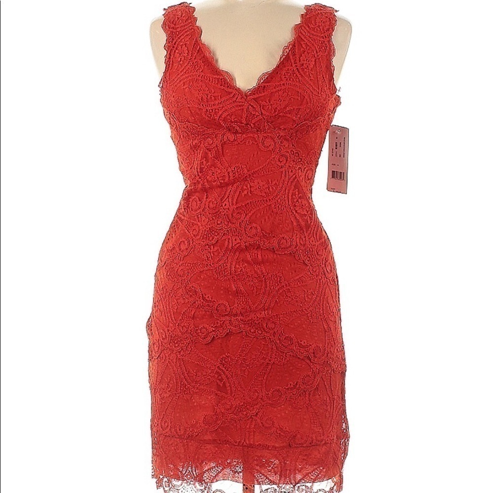 Nicole‎ Miller Embroidered Lace Bodycon Party Dress NWT